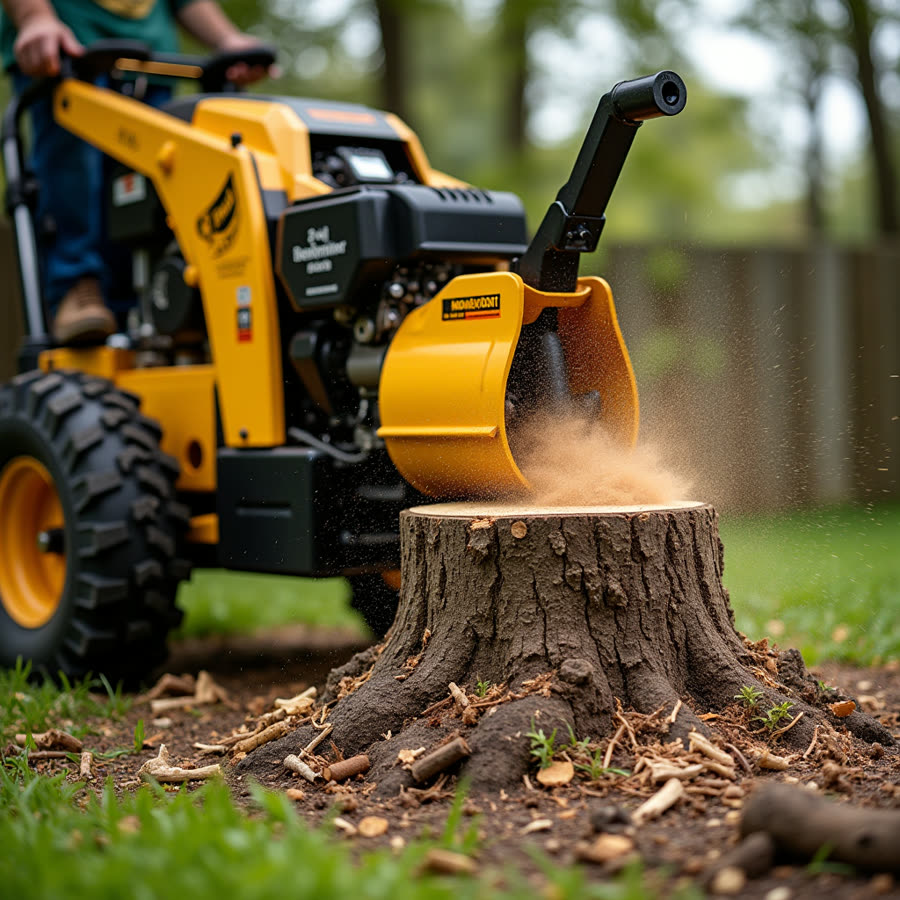 Stump ground below grade in San Antonio