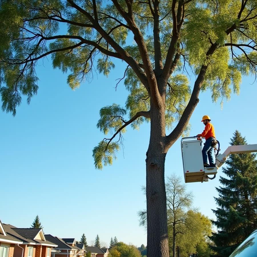 Bucket-truck trimming in San Antonio
